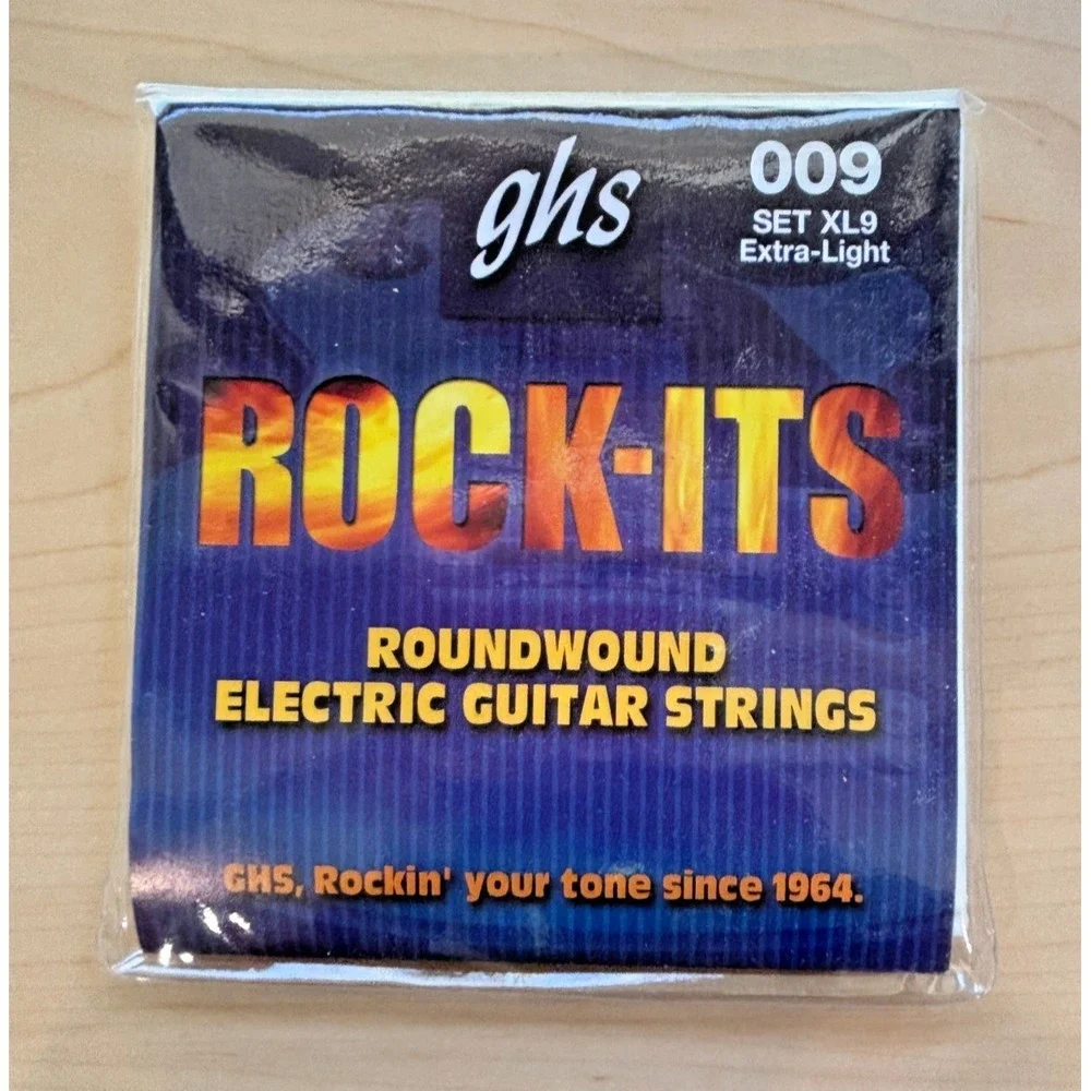Lot Of 5 GHS Rock-Its XL9 Electric Guitar Strings Extra Light .009 Roundwound